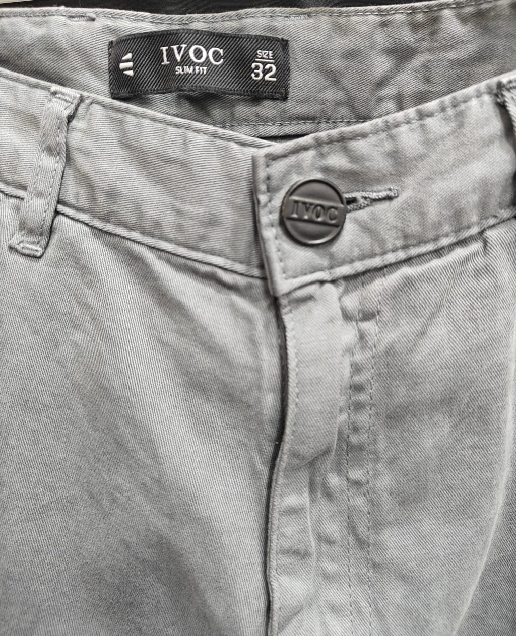 Men's Grey IVOC Slim Fit Cargo Pants