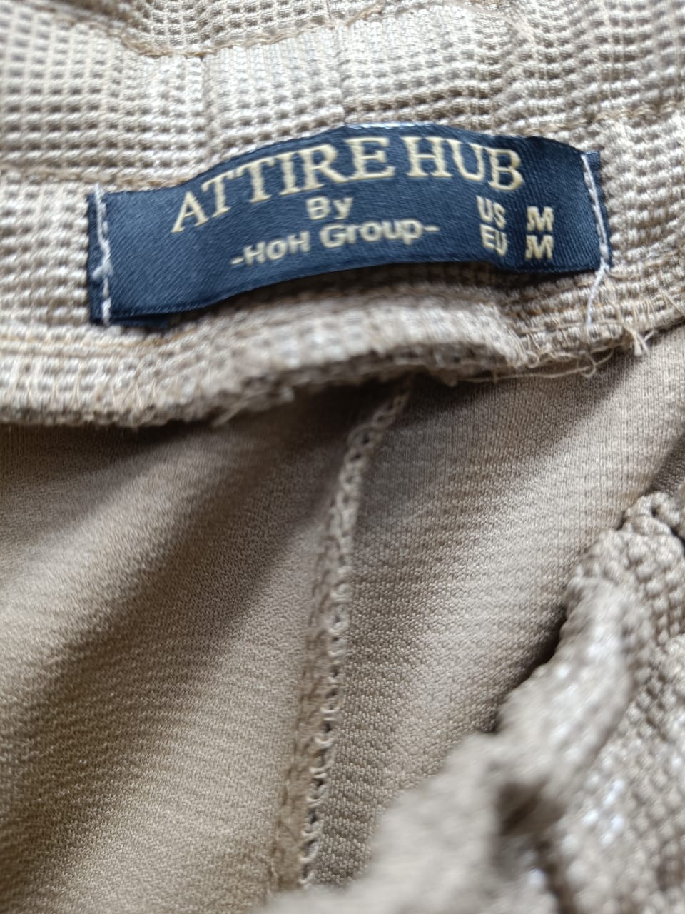 Men's Beige Checkered Drawstring Shorts by ATTIR HUB