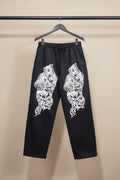 Black Money Print Drawstring Sweatpants
