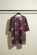 Women's Purple Ethnic Print Long Sleeve Top