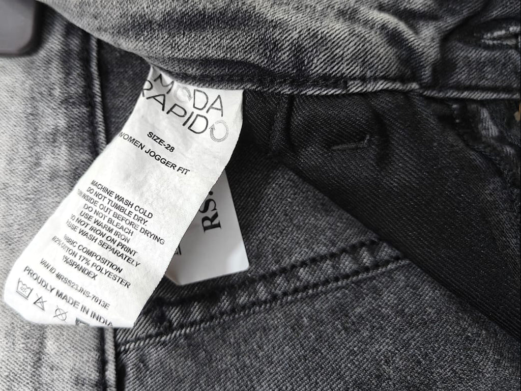 Moda Rapido men's Grey Acid Wash Cargo Jogger Fit Trousers 30 size