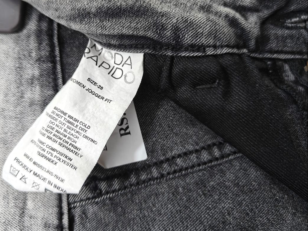 Moda Rapido men's Grey Acid Wash Cargo Jogger Fit Trousers 30 size