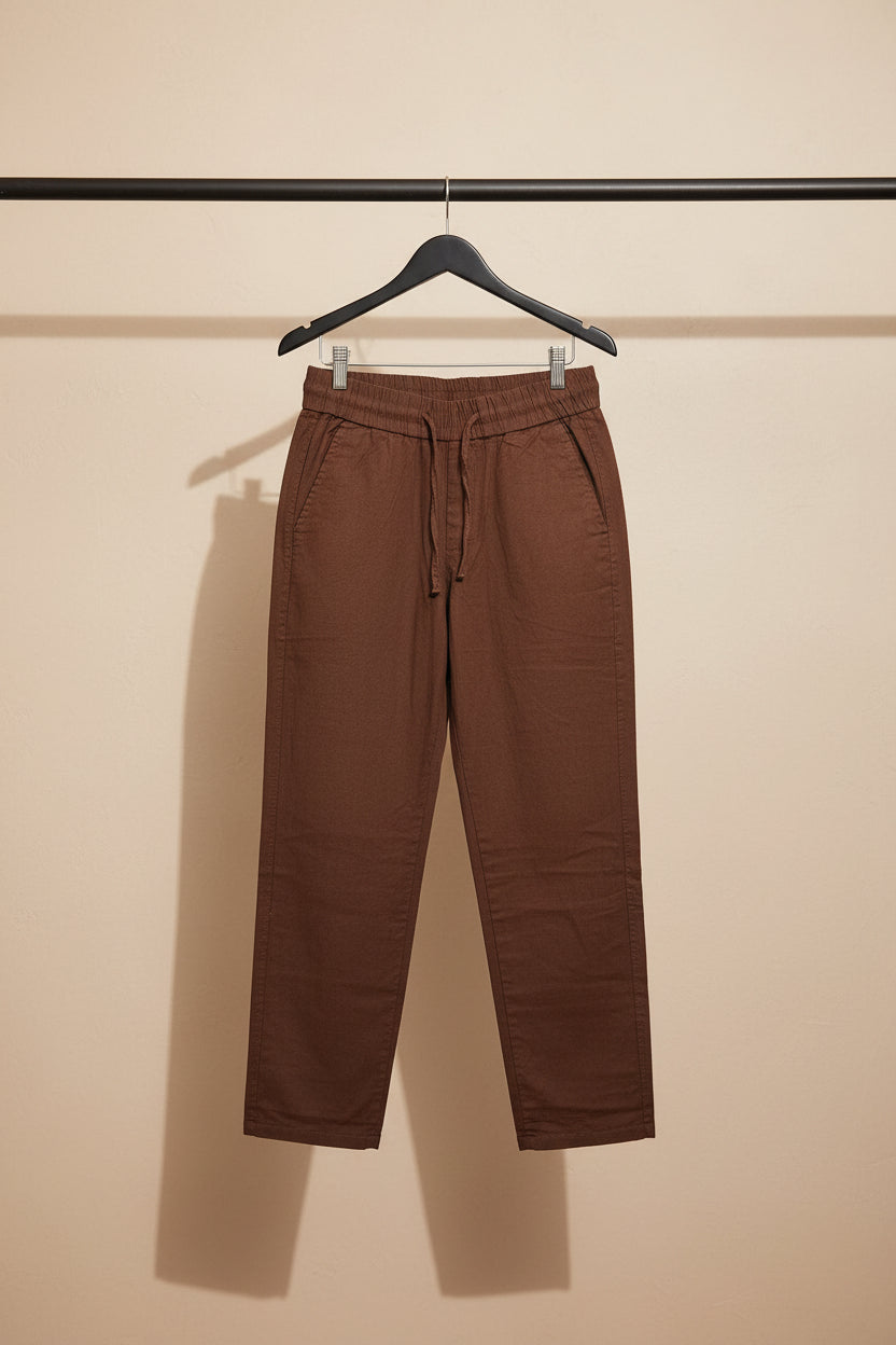 INGLISH men’s Brown Loose Fit Straight Leg Trousers