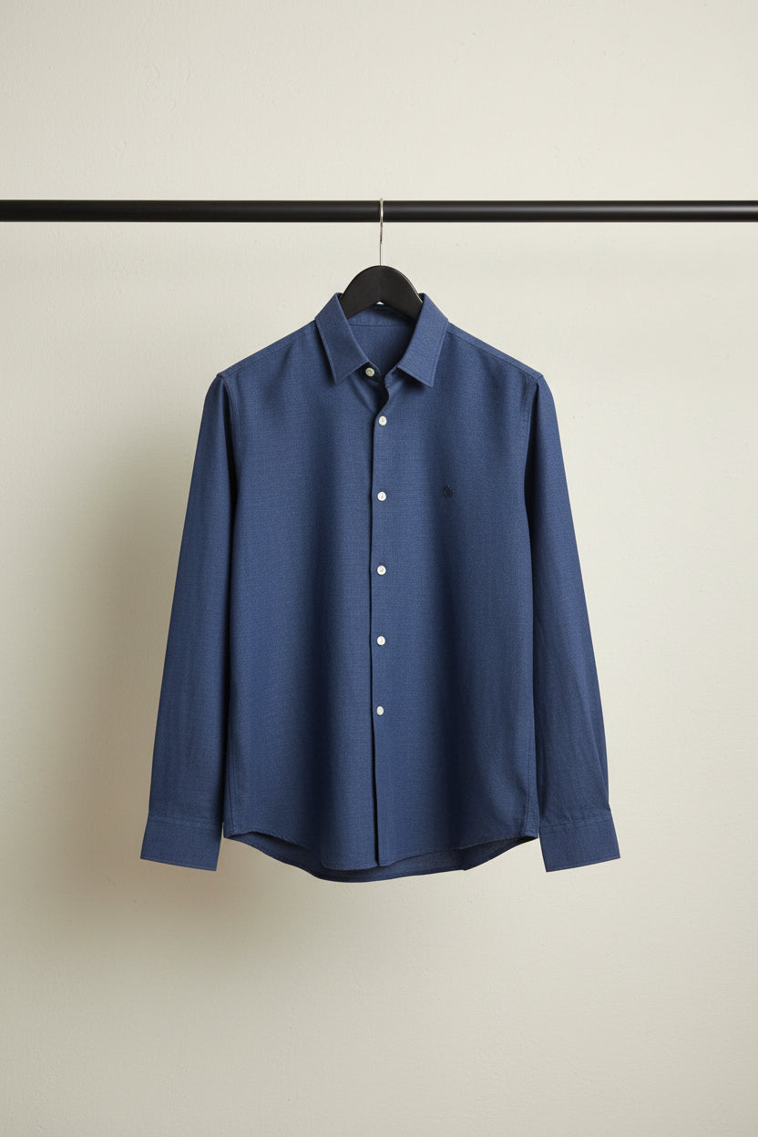Men's NX-97 Navy Blue Long Sleeve Button-Down Shirt