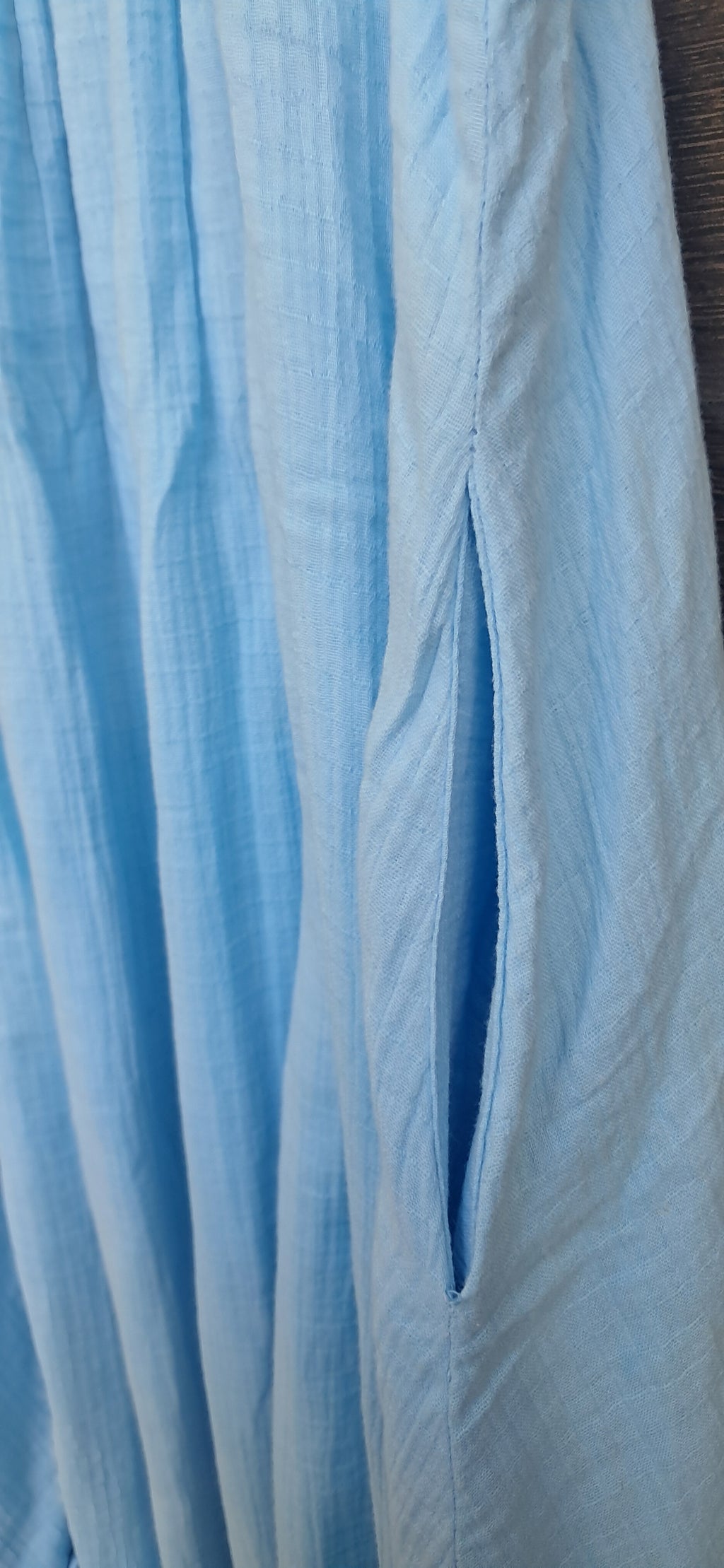 Alankriti By Tanu Sky Blue Smocked A-Line Midi Dress