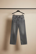 Grey High-Waist Wide Leg Trousers