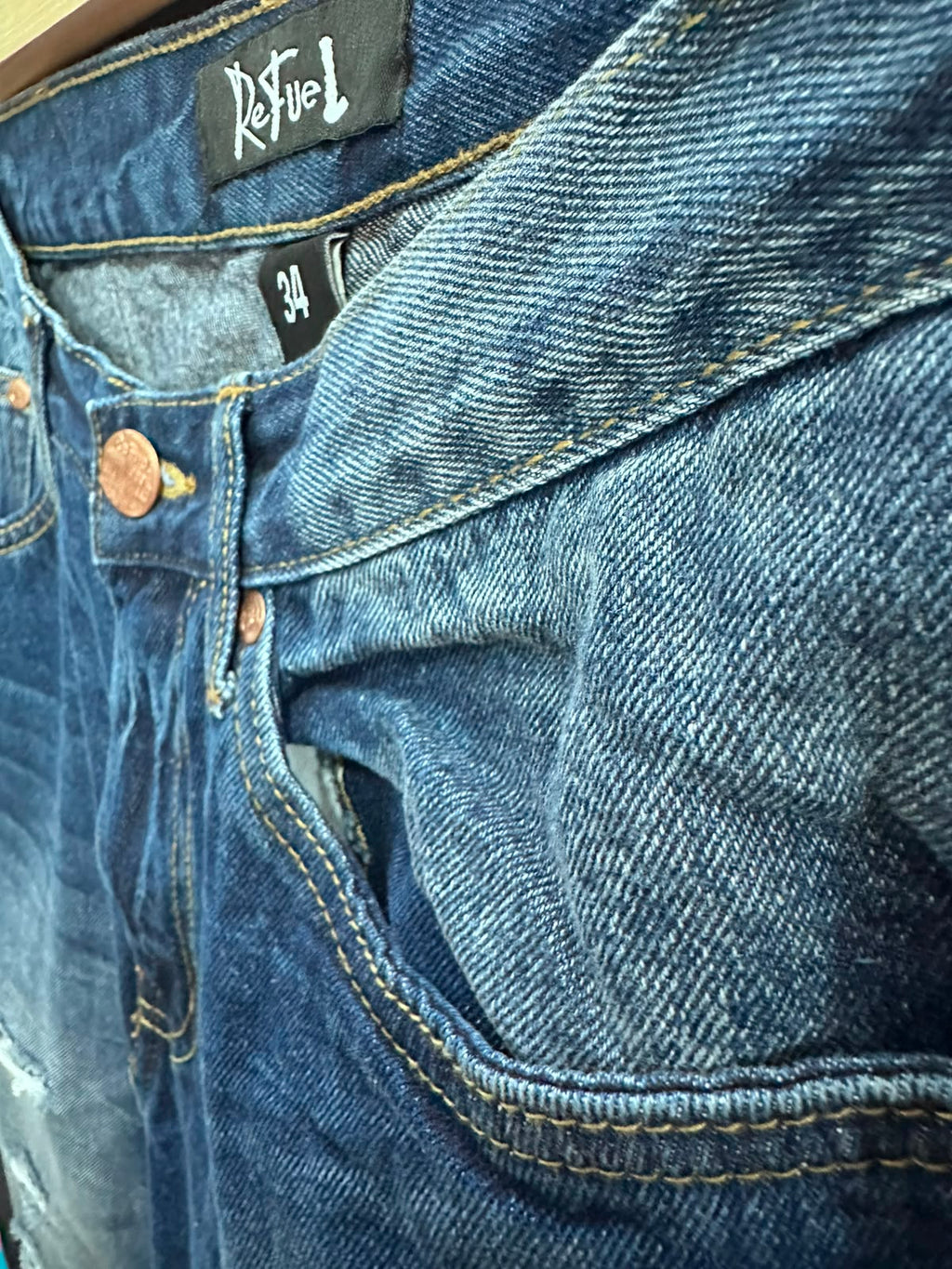 ReFuel Men's Blue Distressed Denim Shorts