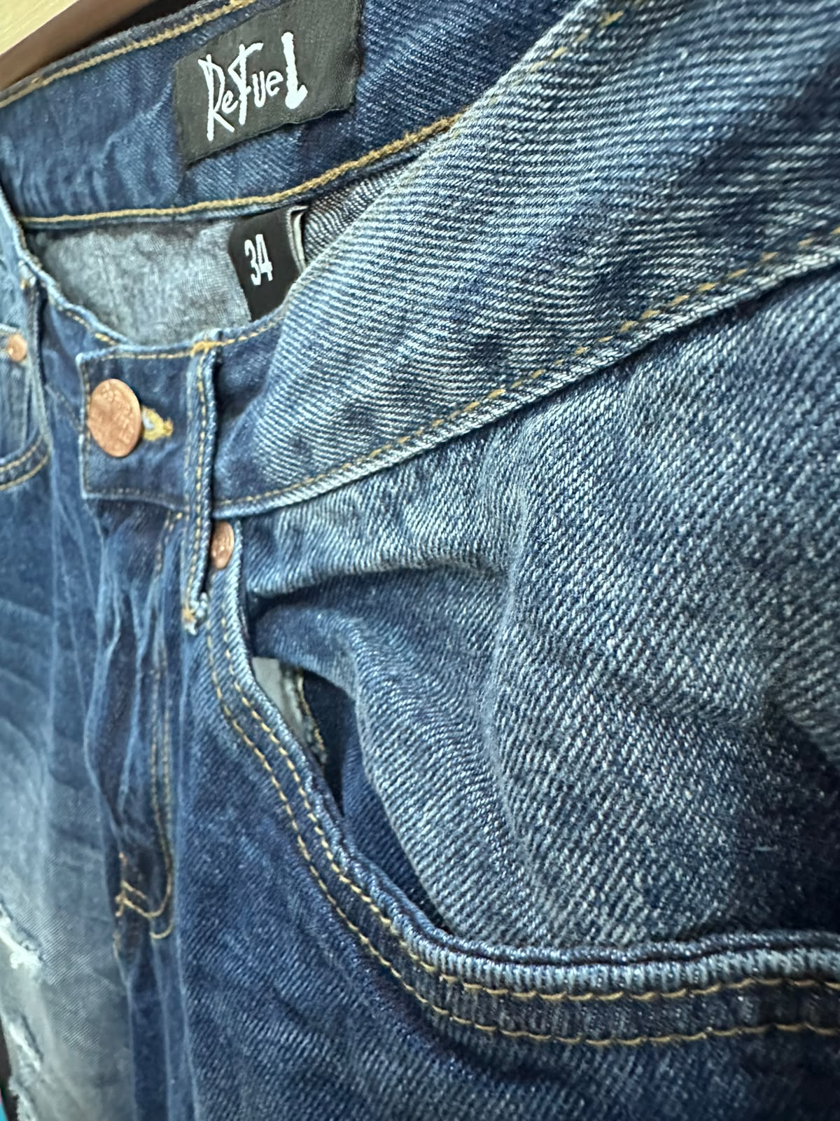 ReFuel Men's Blue Distressed Denim Shorts