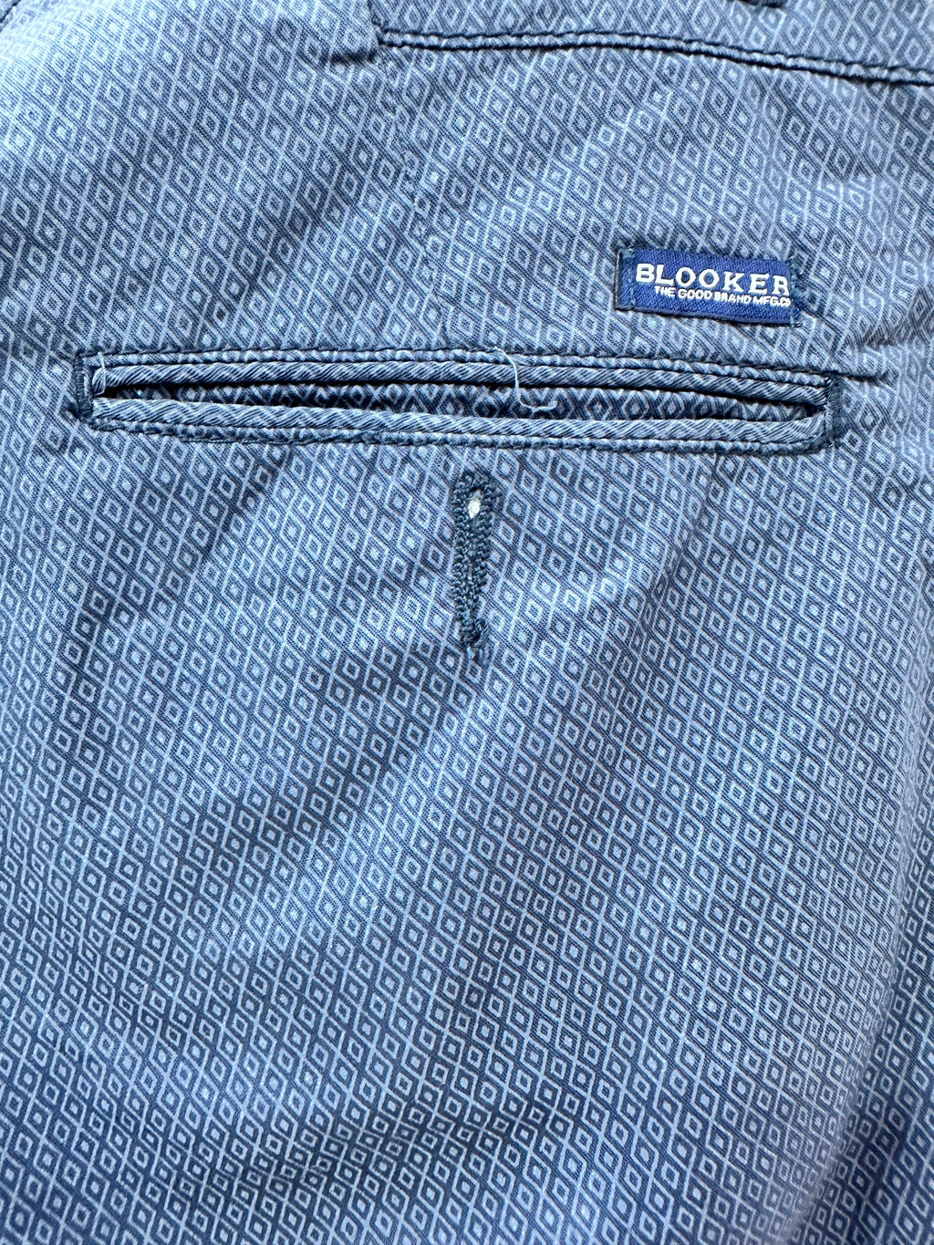 Men's Blooker Blue Diamond Print Chino Shorts