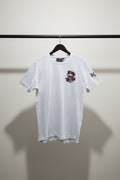 REBEL Men's White Skull & Rose Graphic Print T-Shirt