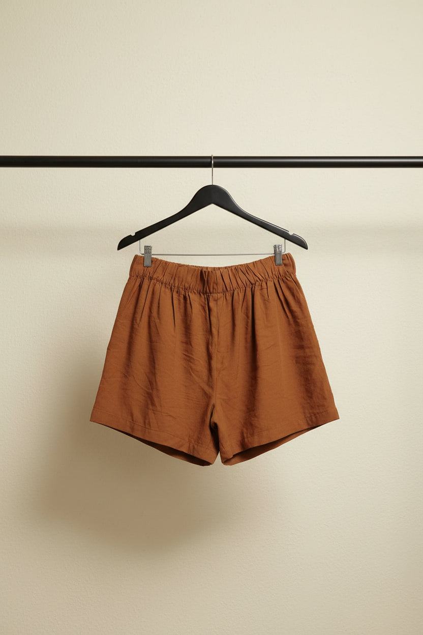 Jacqueline de Yong by ONLY Women's Brown High-Waist Drawstring Shorts