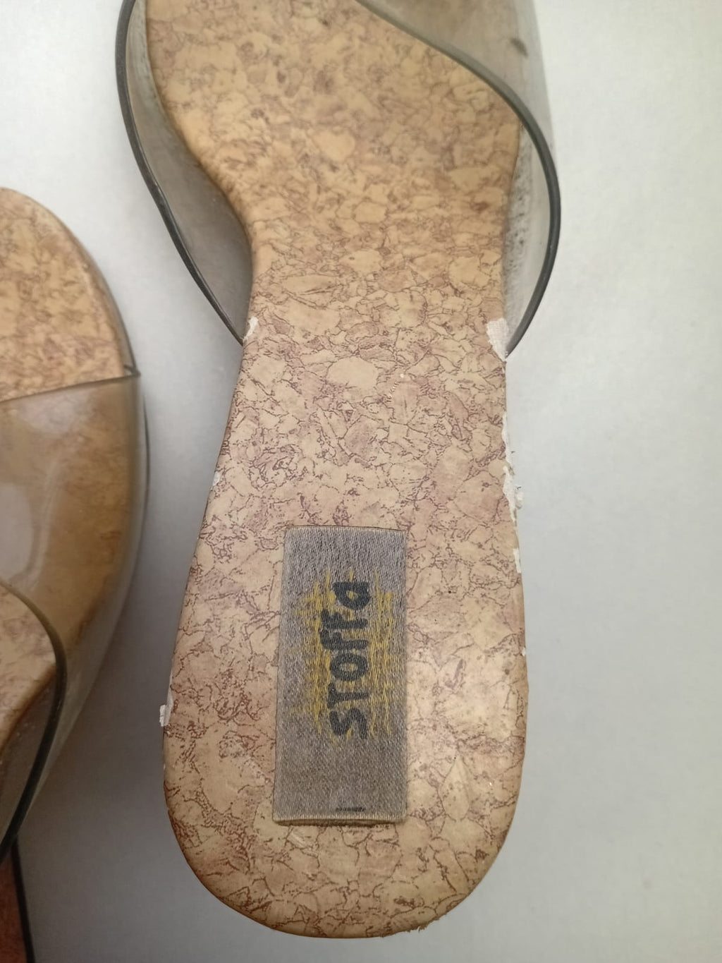 Stoffa Women's Clear Strap Cork Wedge Sandals