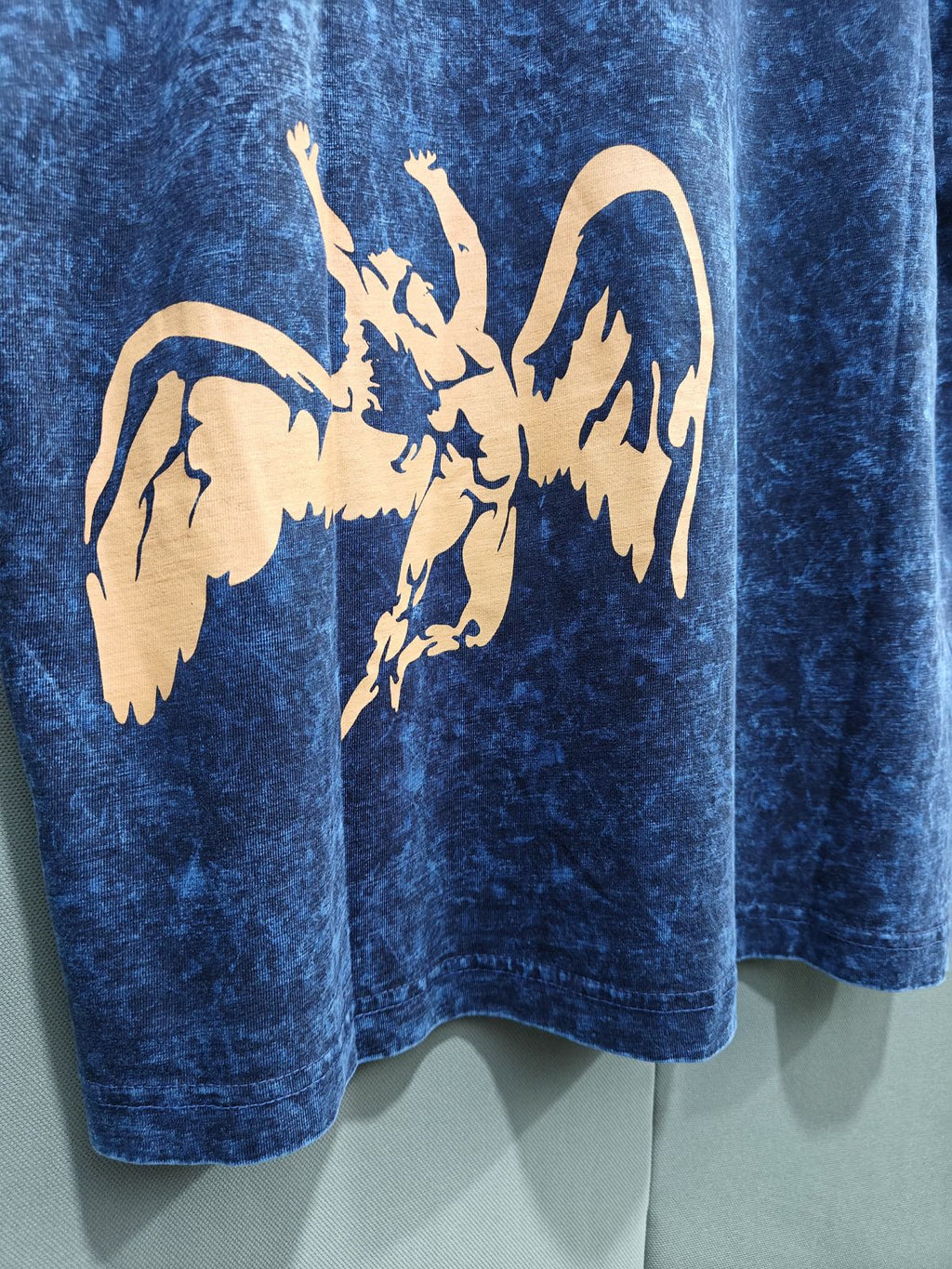 Led Zeppelin Graphic Print Acid Wash T-Shirt