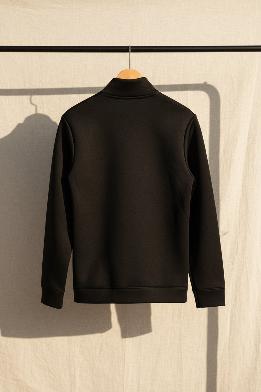 SOLONOS Men's Black Full-Zip Jacket with Neon Green Accents