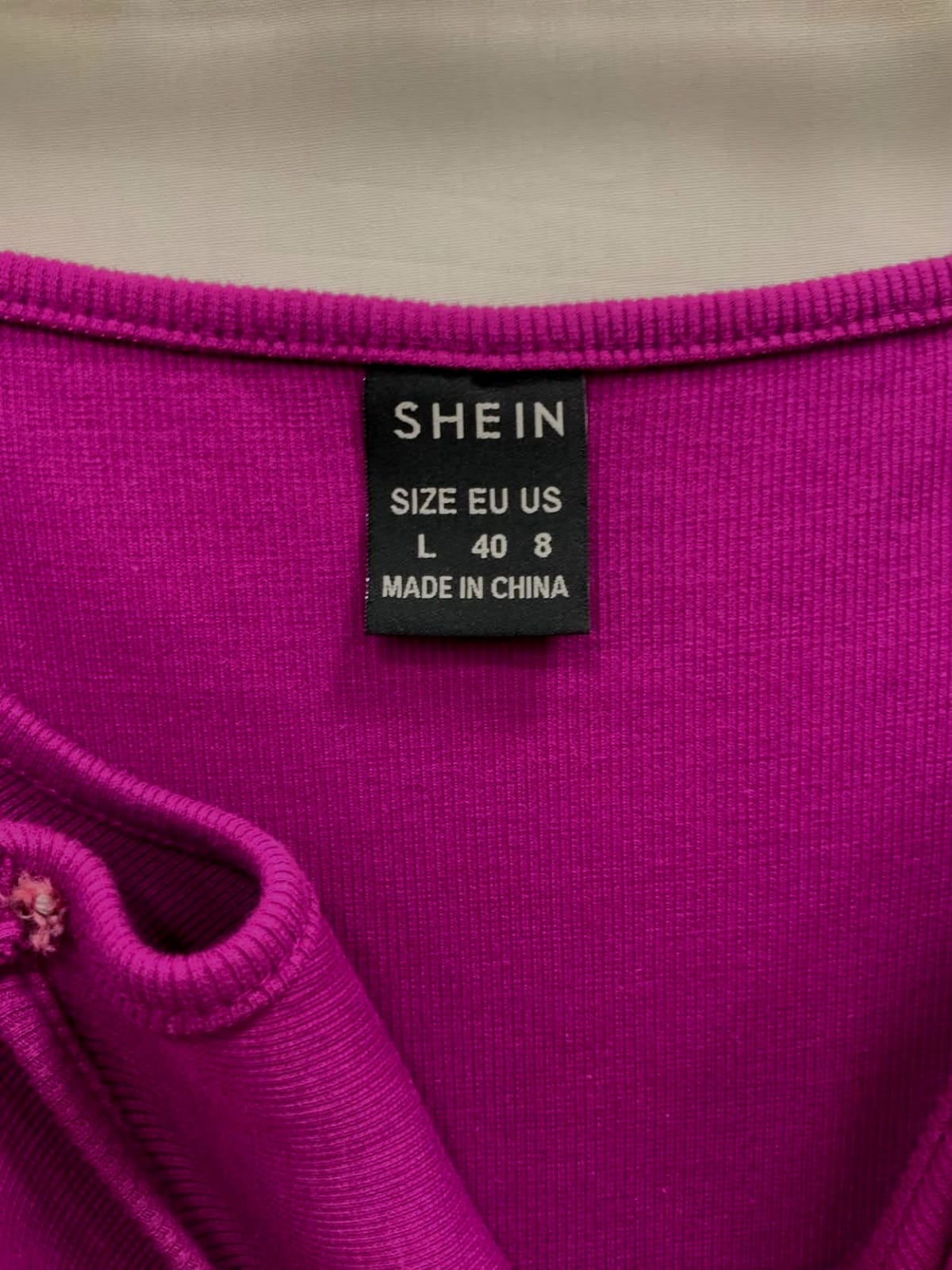 SHEIN Women's Fuchsia Ribbed Bodycon Cami Midi Dress