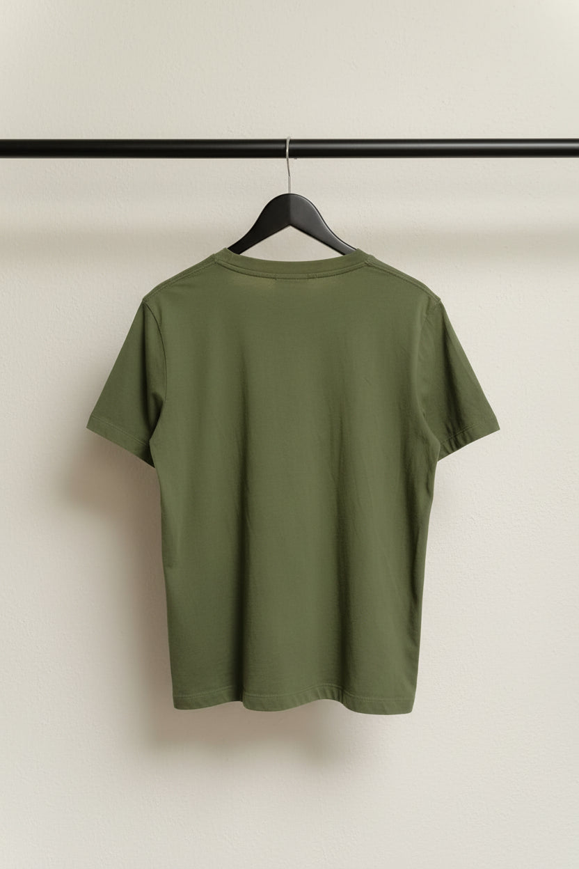 Zara Olive Green Crew Neck Short Sleeve T-Shirt