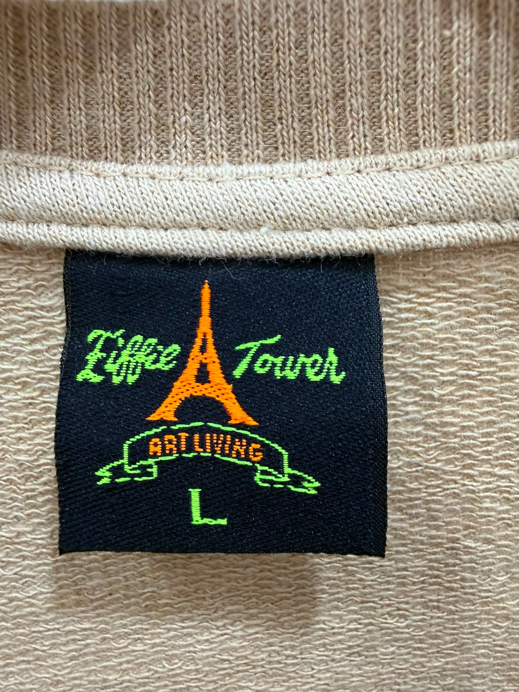 Fiffie Tower ART LIVING Men's Beige Luffy Graphic Crewneck Sweatshirt