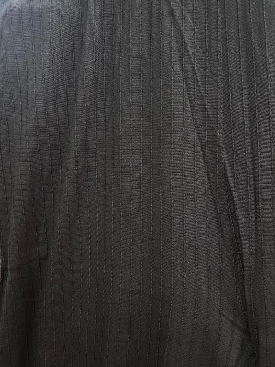 Men's Dark Grey Striped Elastic Waist Regular Fit Trousers