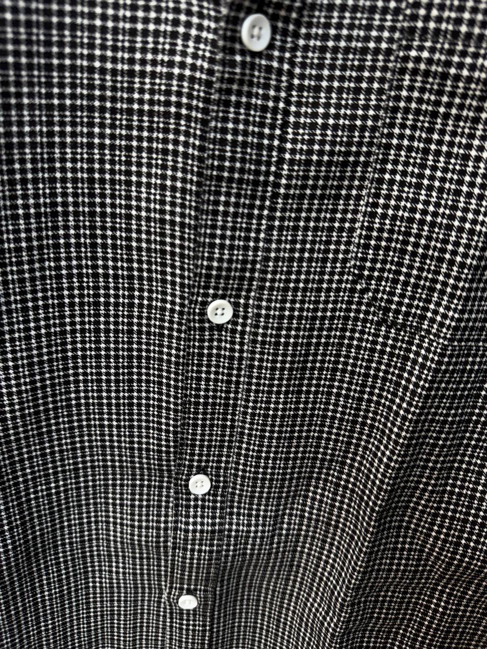 SU YOLO Men's Black & White Checkered Long Sleeve Button-Down Shirt
