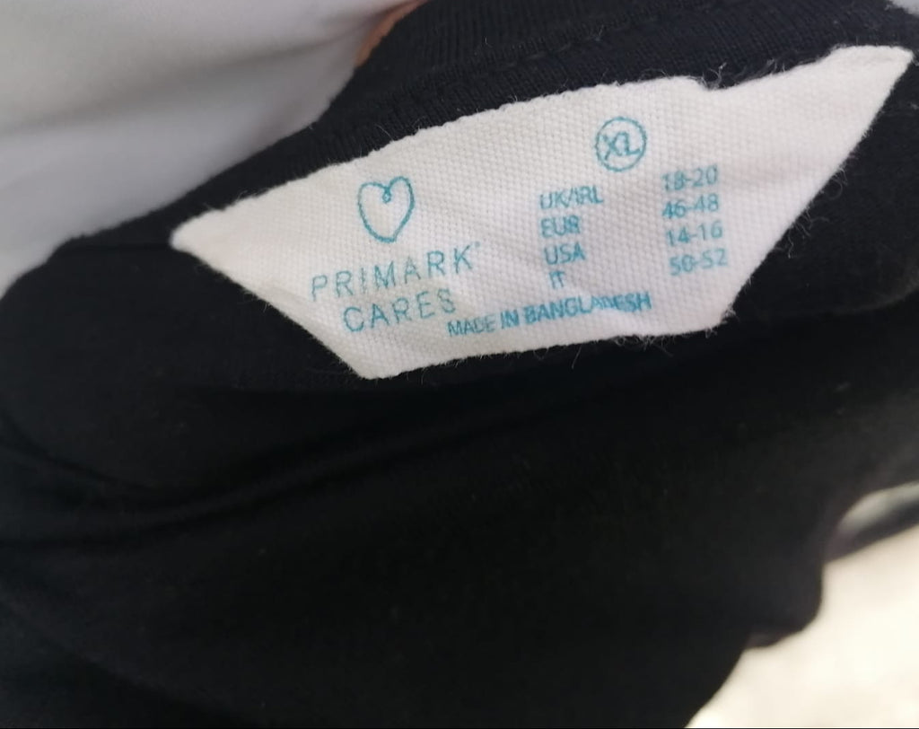 Primark Cares Black Positivity Print Cap Sleeve T-shirt