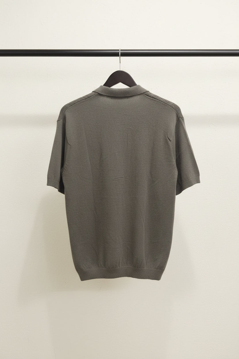Fred Perry Men's Brown Cable Knit Polo Shirt