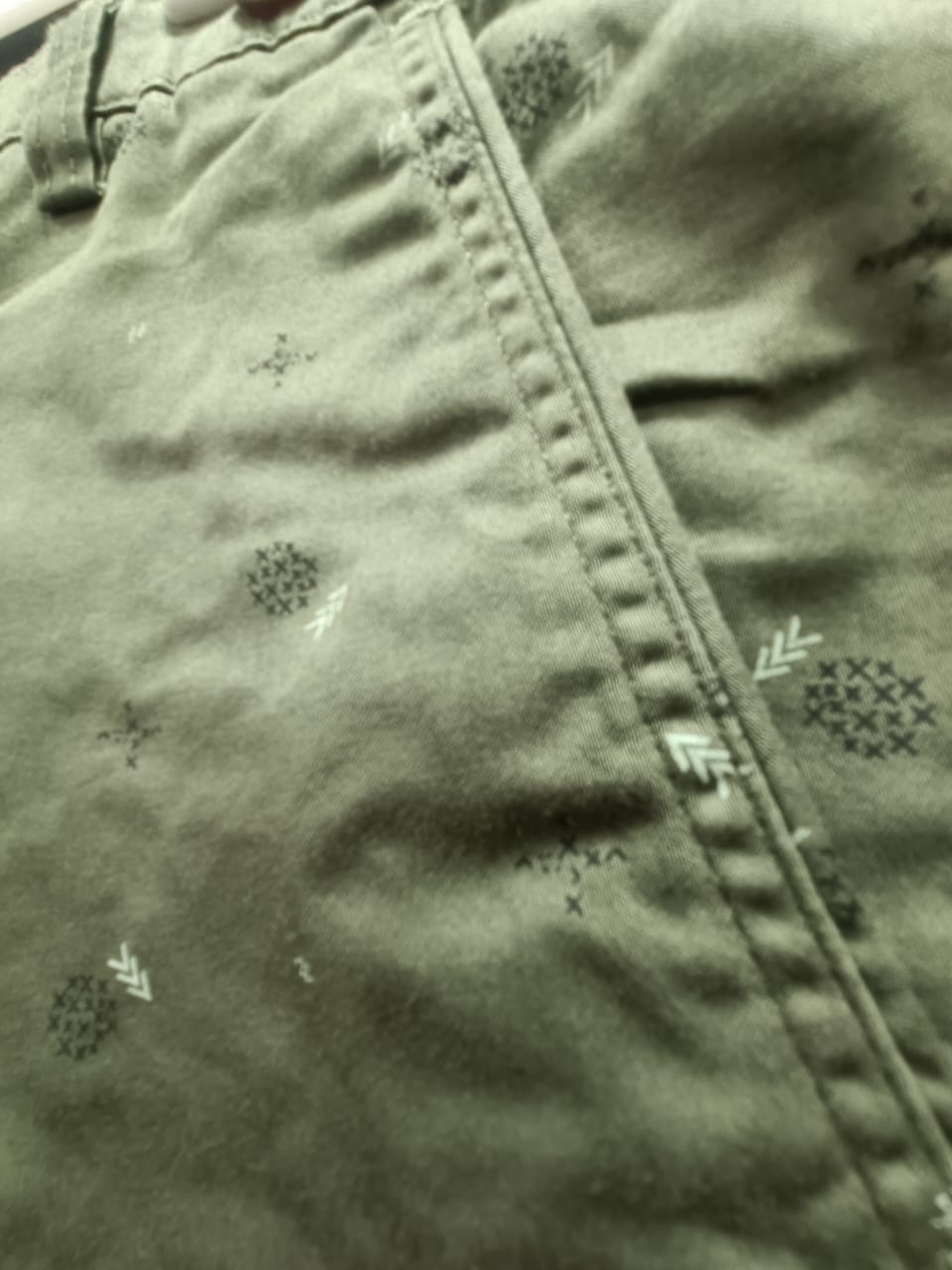 Men's Olive Green Printed Shorts by WOLF RIDER