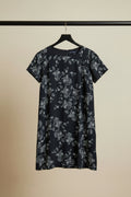 M&S Collection Black Floral Short Sleeve Shift Dress