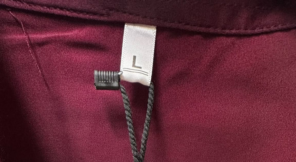 Maroon Satin Long Sleeve Collared Shirt