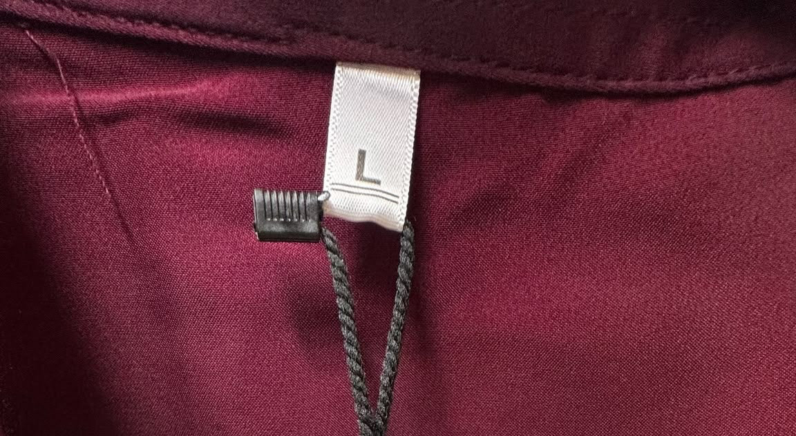 Maroon Satin Long Sleeve Collared Shirt