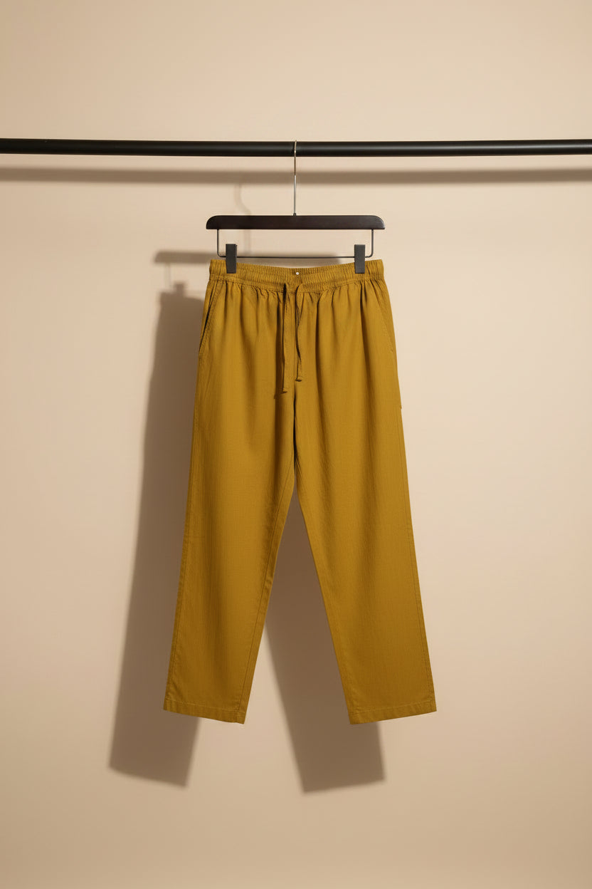 Women's Mustard Yellow Elasticated Waist Palazzo Pants
