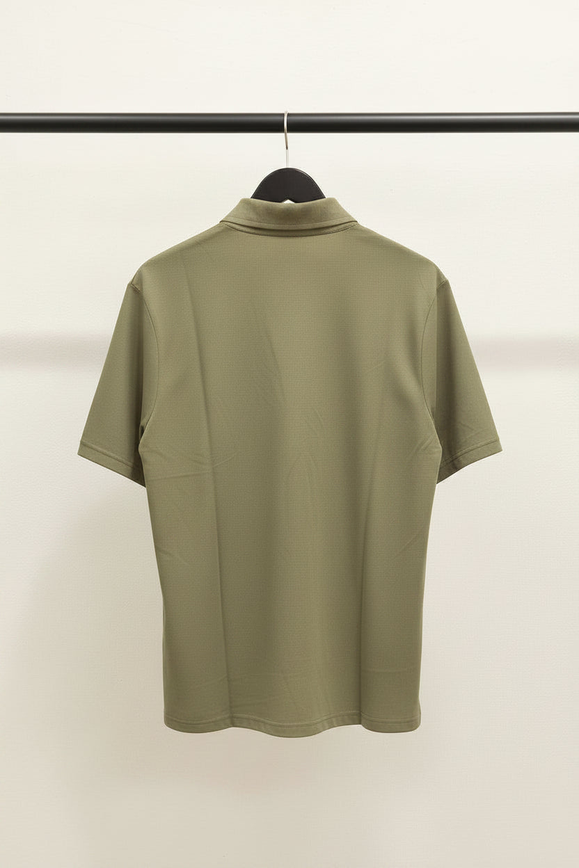 Essentials Fear of God Men's Olive Green Polo Shirt with Pocket