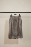 VPAE Women's Brown Plaid Midi Skirt