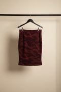 Women's Maroon Abstract Print Bodycon Mini Skirt