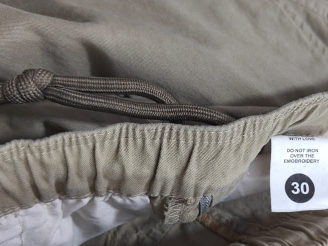 Men's Khaki Relaxed Fit Cargo Jogger Pants Size 30