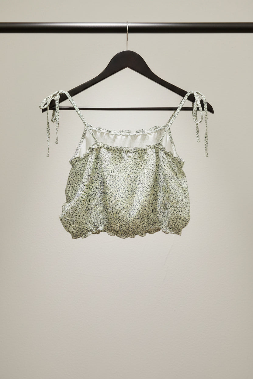 H&M Divided Floral Tie-Strap Crop Top