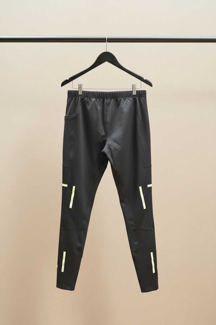 Adidas Men's Black XL Running Tights with Reflective Details