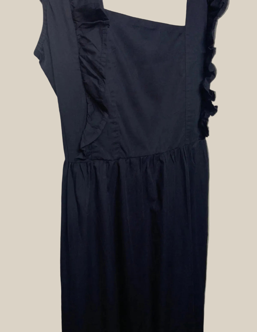 Navy Blue Ruffled Square Neck Maxi Dress