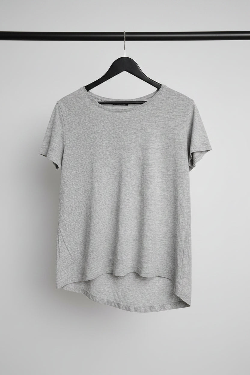 Zara Women's Grey Short Sleeve Regular Fit T-Shirt