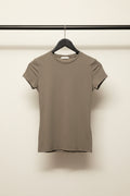 H&M Women's Taupe Short Sleeve Slim Fit T-Shirt