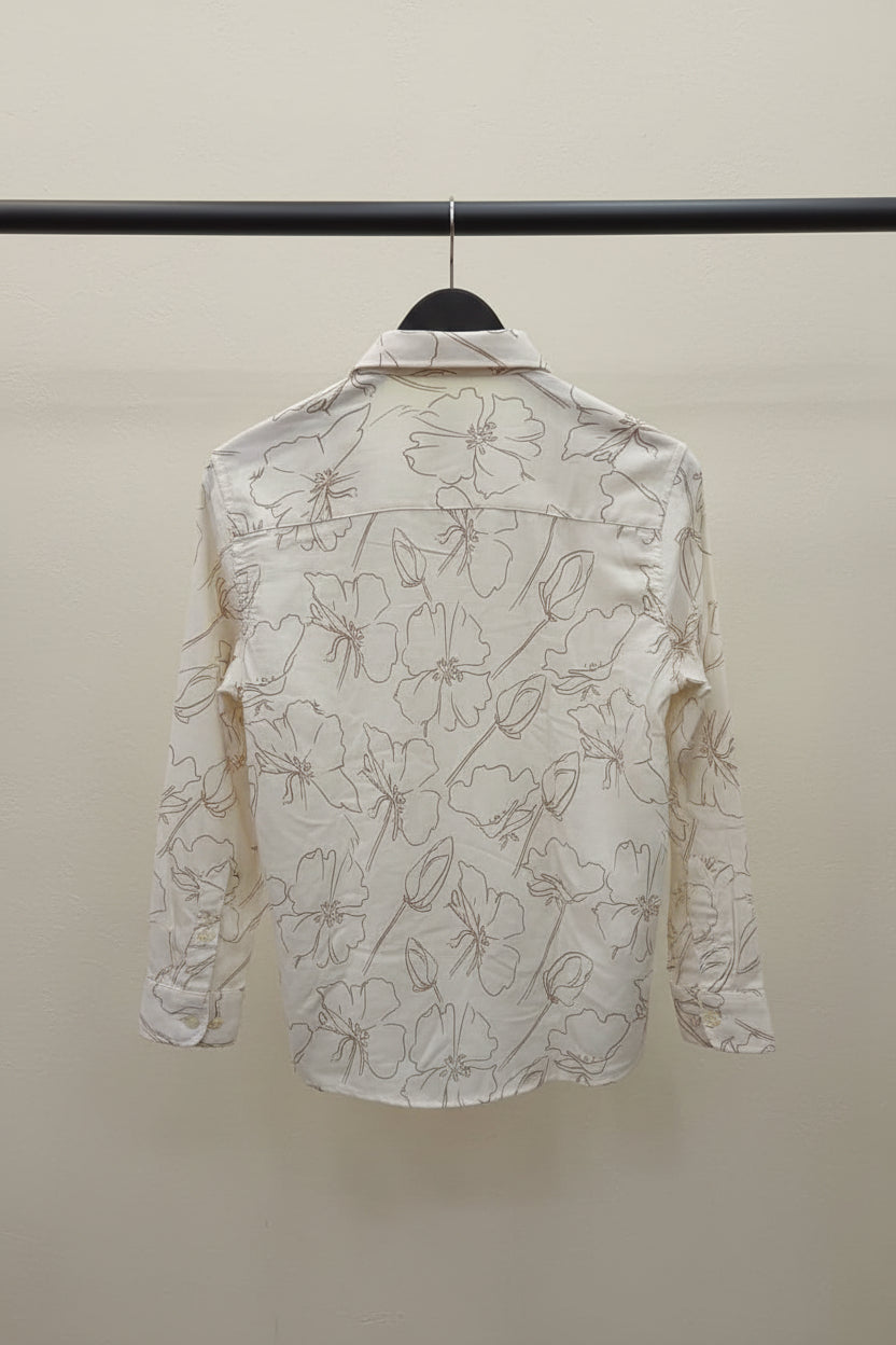 INGLISH Men's Off-White Floral Relaxed Fit Casual Shirt