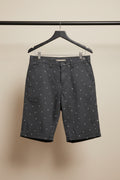 WOLF RIDER Men's Black Printed Cotton Shorts