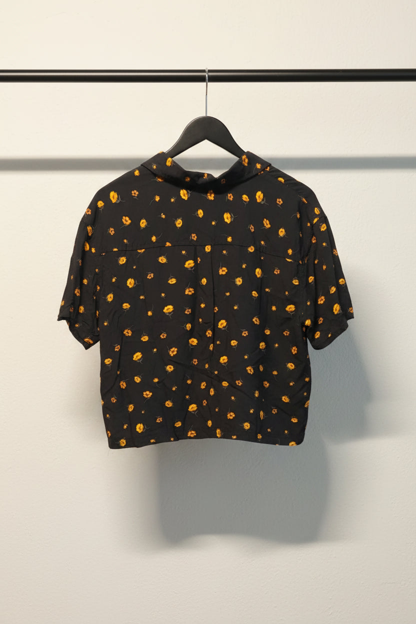 The Label Life Black Floral Print Short Sleeve Shirt
