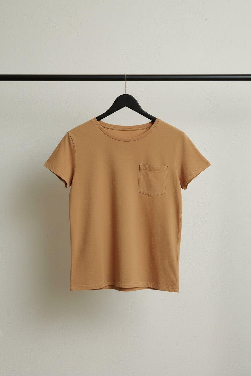 H&M Basics Women's Tan Short Sleeve T-Shirt