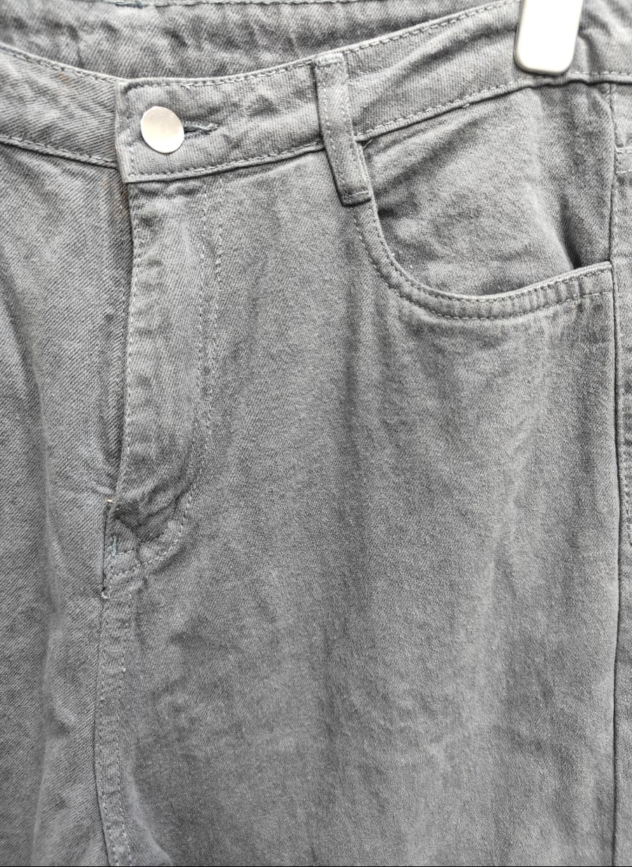 H.M Silver Niddle Men's Grey Straight Fit Trousers