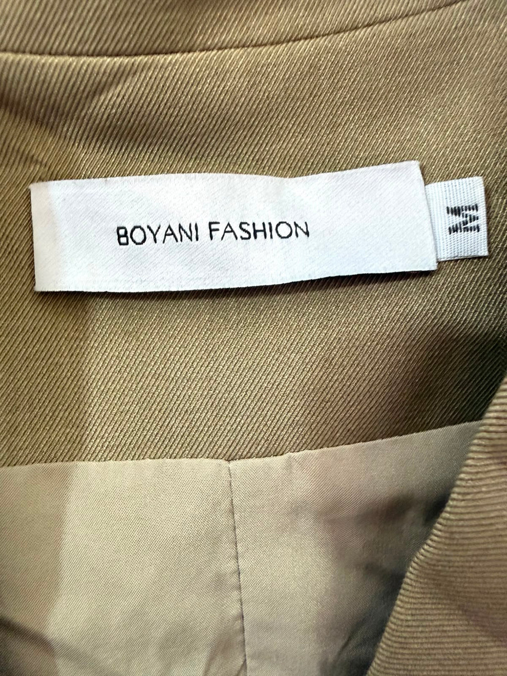 BOYANI FASHION Women's Khaki Single-Breasted Blazer