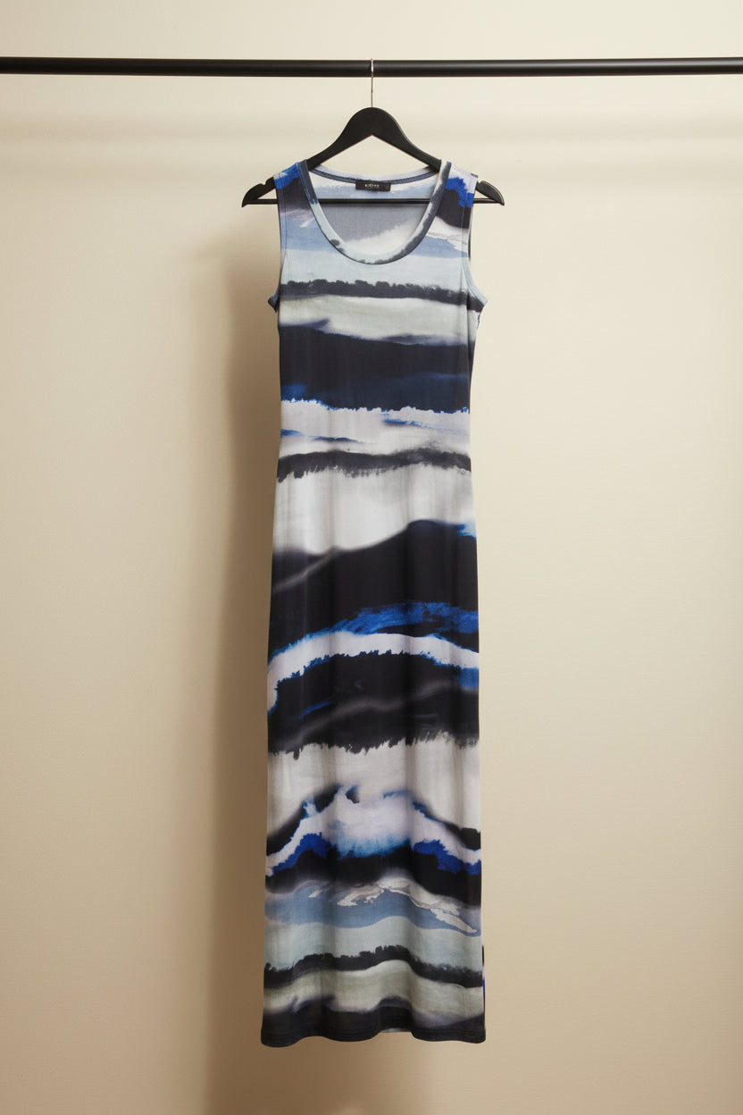 Women's Abstract Print Sleeveless Midi Dress
