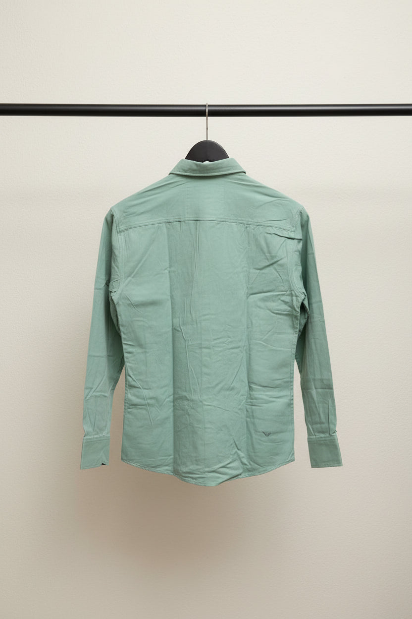 POIMONI Men's Mint Green Full Sleeve Casual Shirt