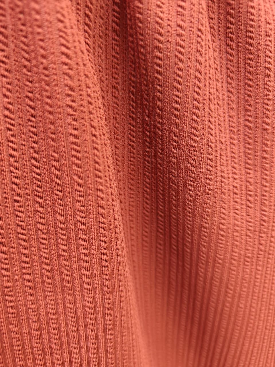 Rust Orange Ribbed Wide Leg Drawstring Pants