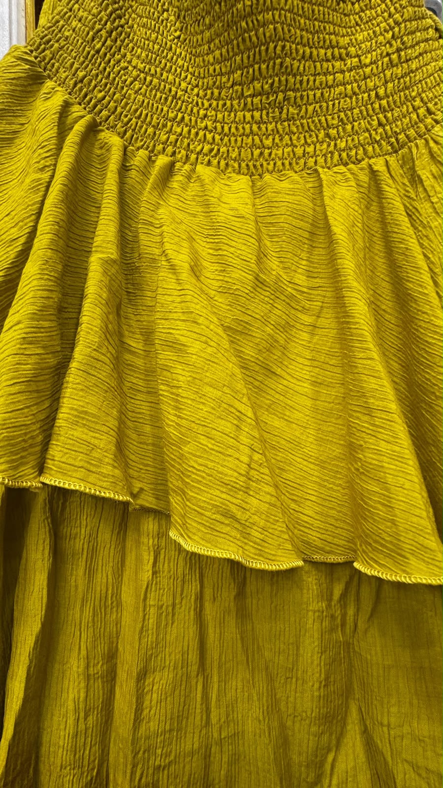 Women's Mustard Yellow Halterneck Tiered Maxi Dress