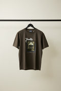 ELBORN Men's Brown Graphic Print Short Sleeve T-Shirt